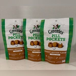 NWOT Greenies Pill Pockets, 1 Bag Tablet Size Dog Treats; 4- 3.2oz bags total
